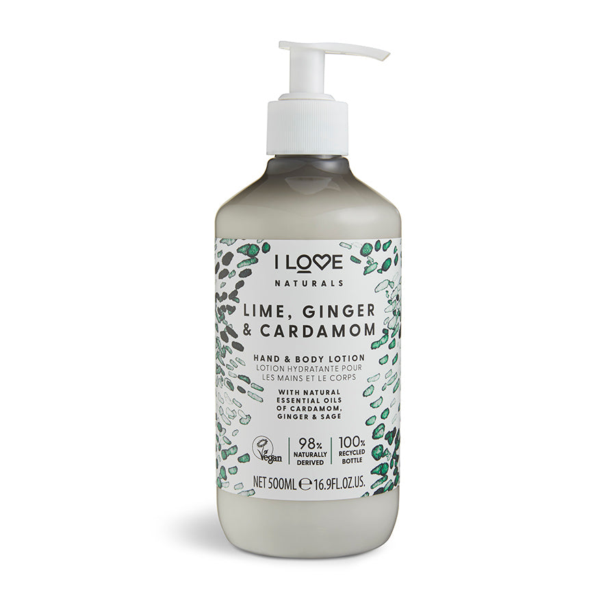 Loțiune de mâini și corp I Love Lime Ginger Cardamom Naturals, 500 ml
