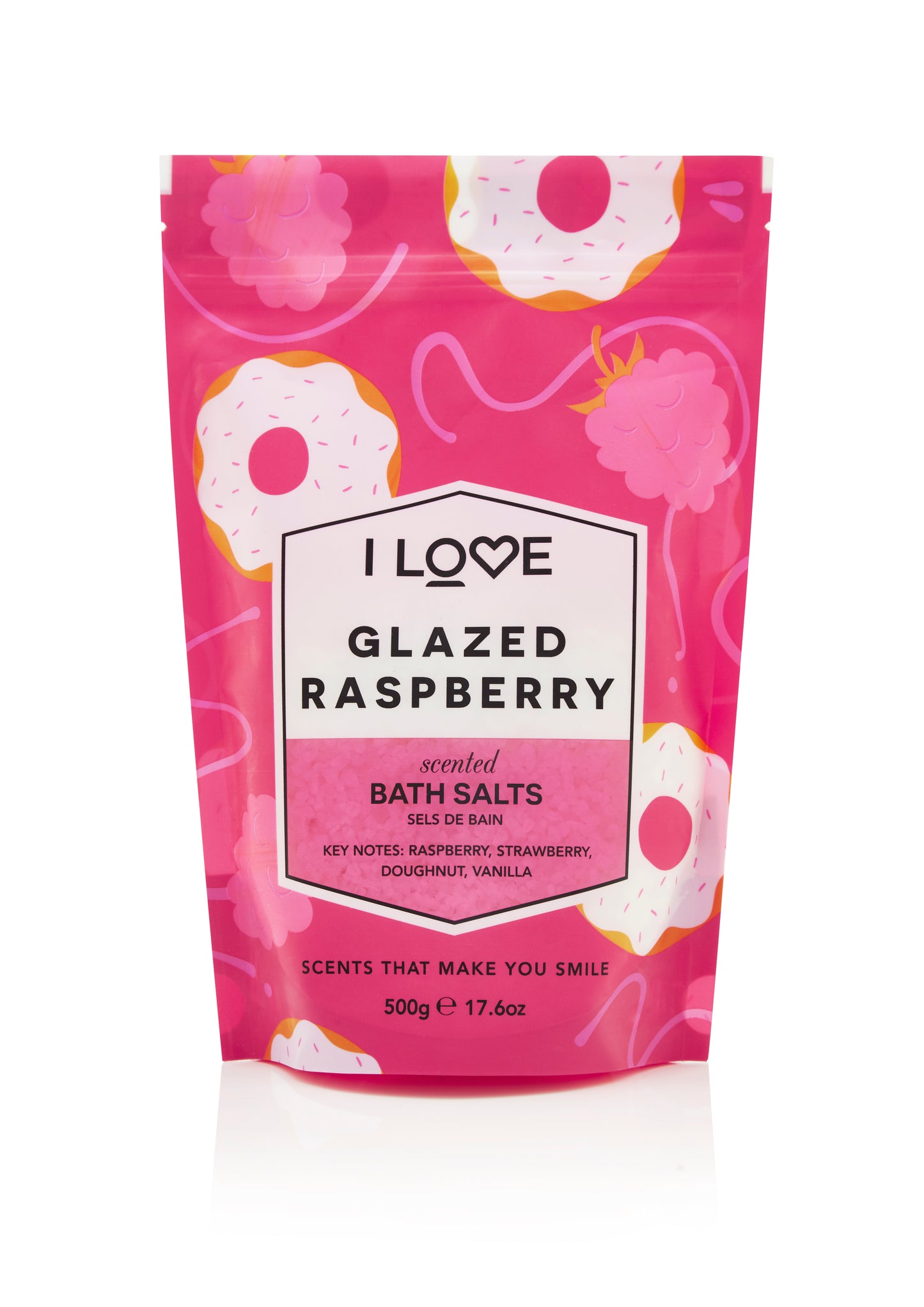 Sare de baie Glazed Raspberry I Love SIGNATURE, 500 g