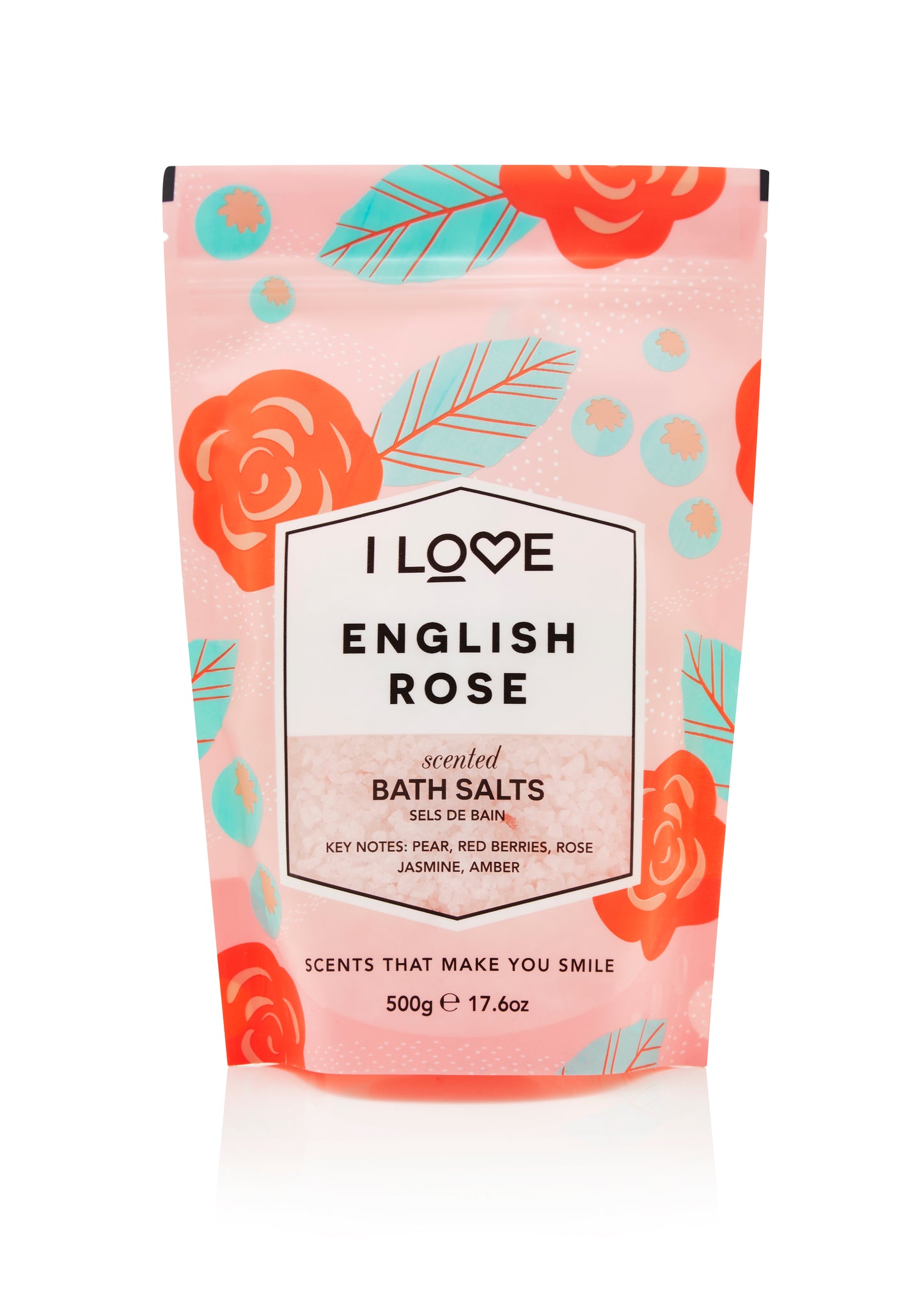 Sare de baie English Rose I Love SIGNATURE, 500 g