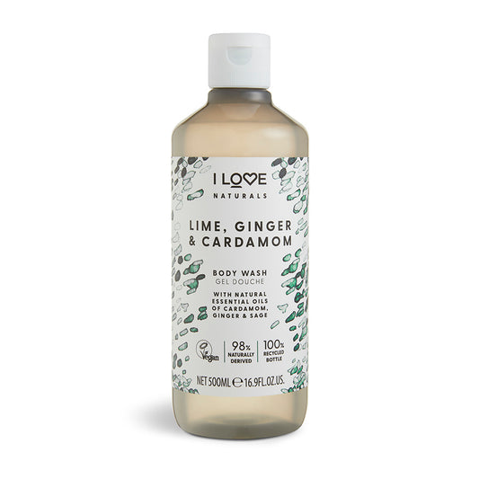 Gel de duș Lime Ginger I Love Cardamom Naturals, 500 ml