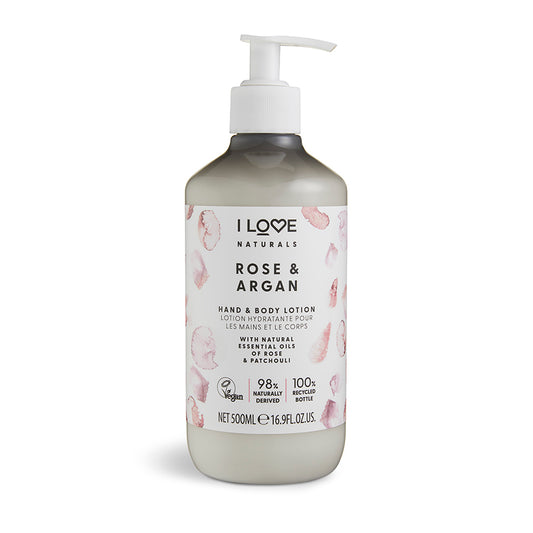 Loțiune de mâini și corp I Love Rose Argan Naturals, 500 ml, I Love