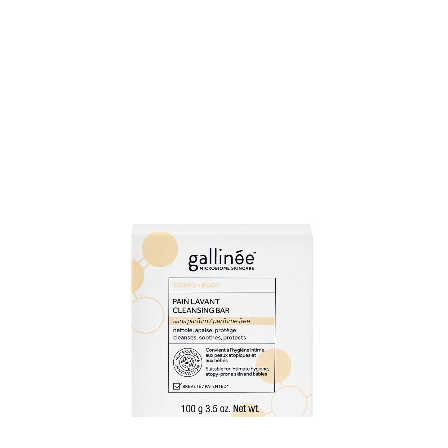 Produs de curățare pentru față și corp fără săpun și fără parfum Gallinee, 100 g