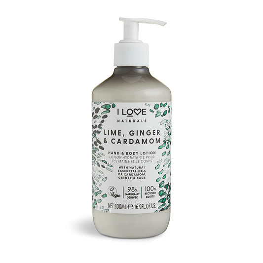 Loțiune de mâini și corp I Love Lime Ginger Cardamom Naturals, 500 ml