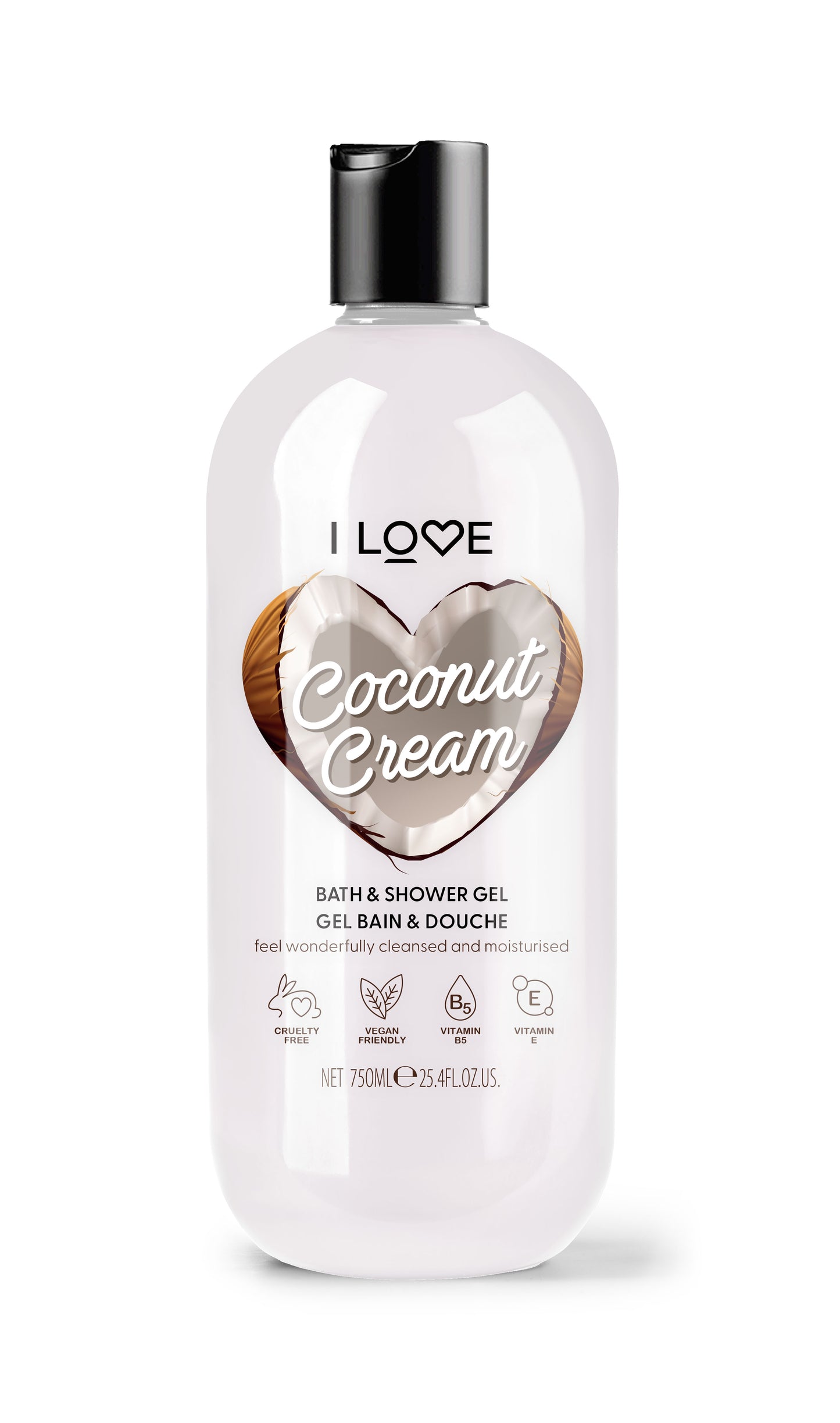 Gel de duș I Love Coconut Cream, 750 ml