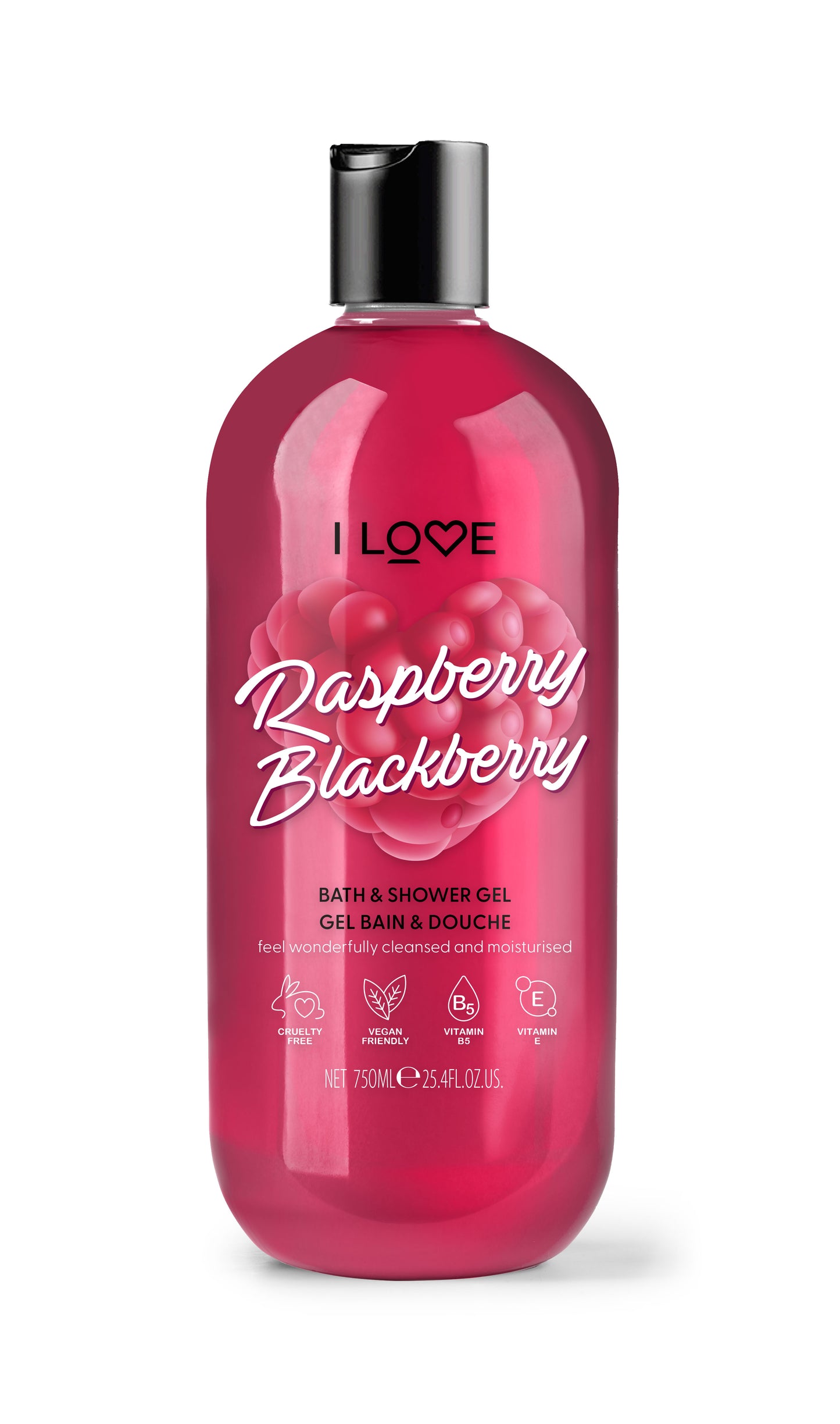 Gel de duș I Love Raspberry Blackberry, 750 ml