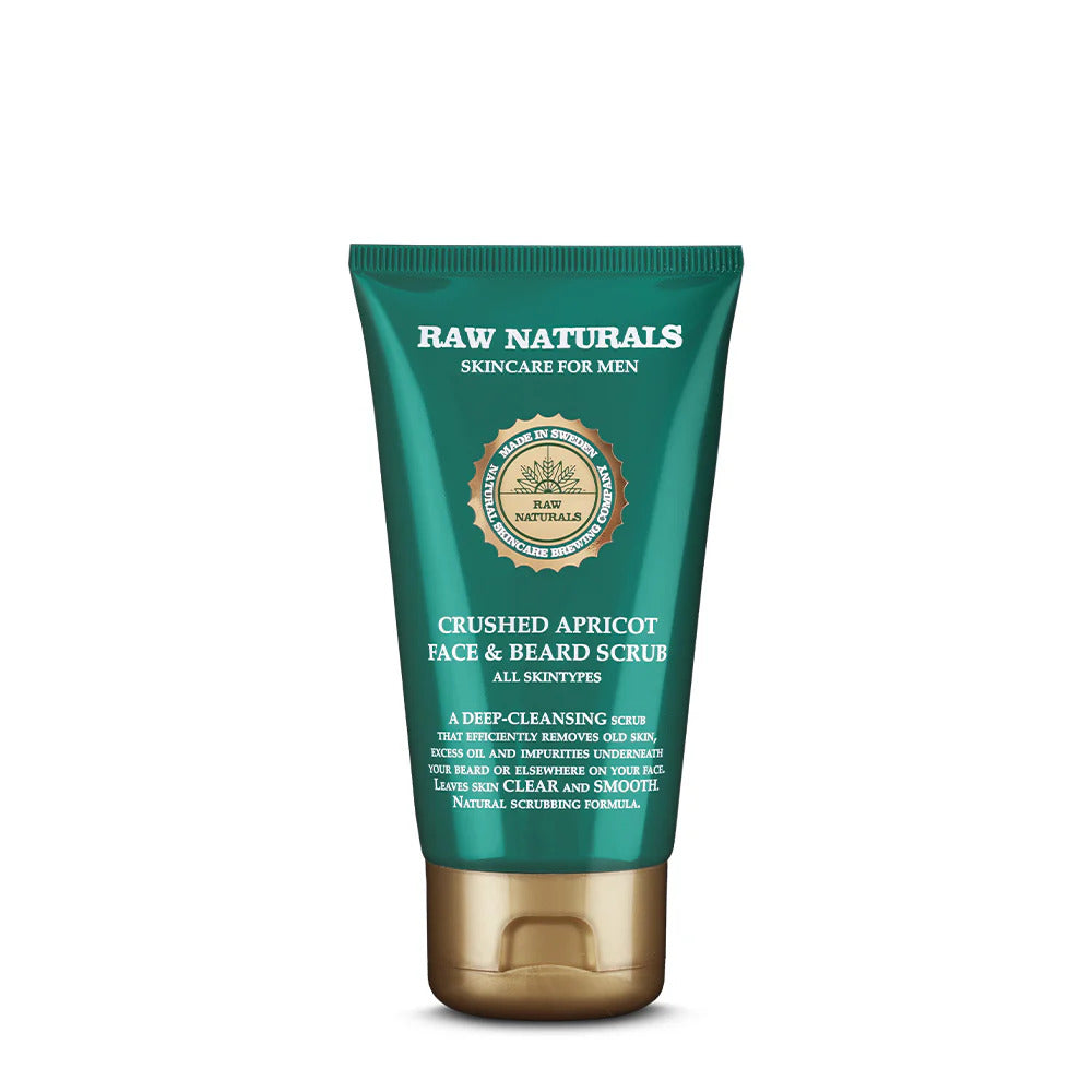 Scrub pentru față și barbă Crushed Apricot, 75 ml, Raw Naturals