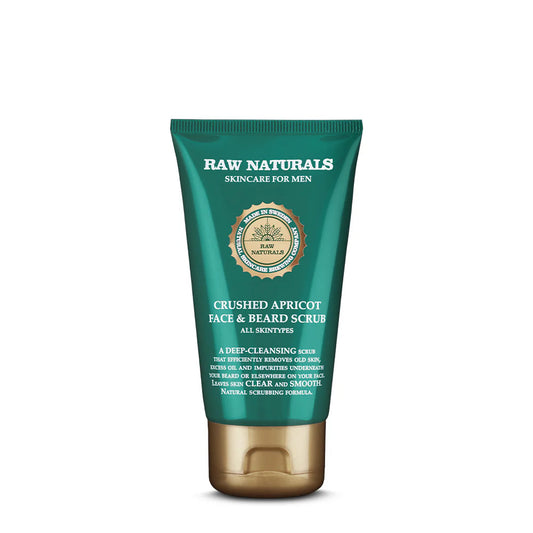 Scrub pentru față și barbă Crushed Apricot, 75 ml, Raw Naturals