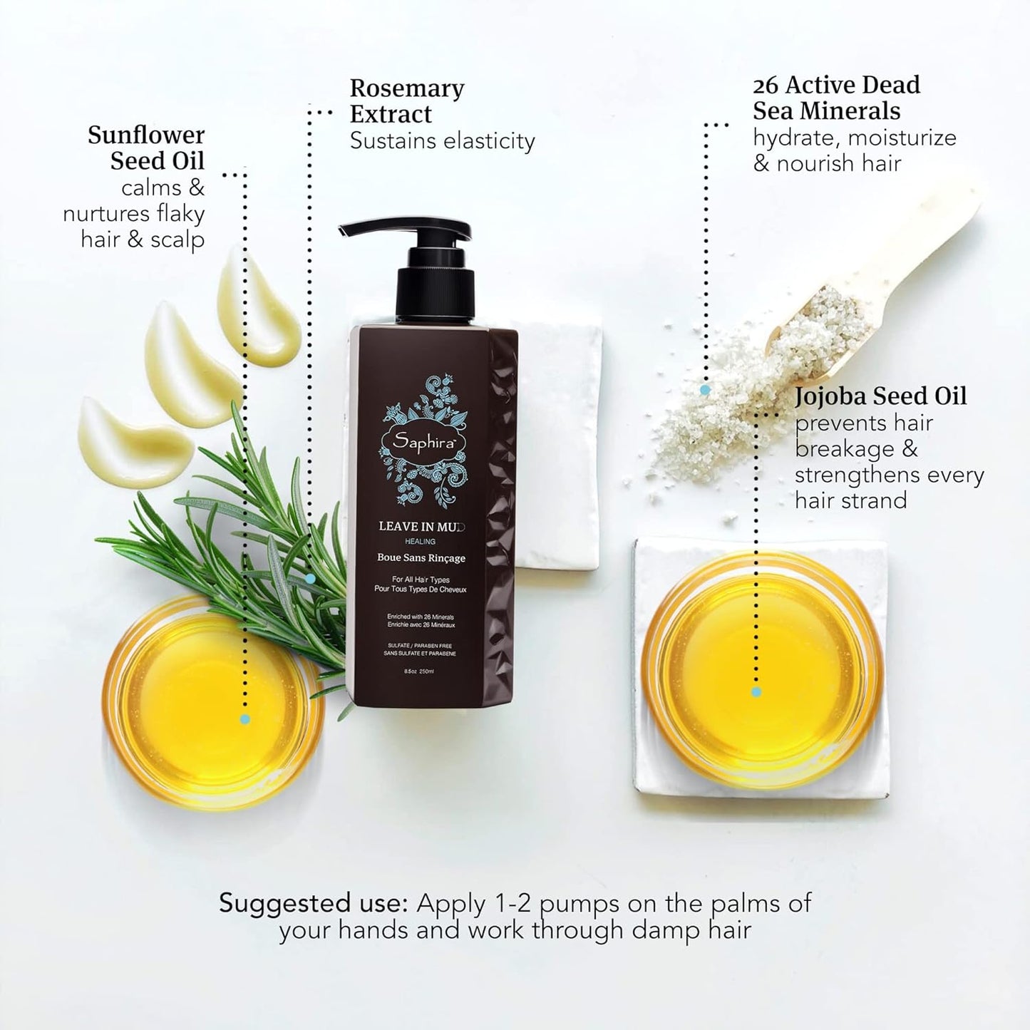 Tratament pentru păr Deep Healing Leave-in Mud Saphira, 250 ml